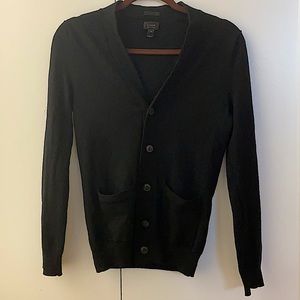 Black J. Crew slim merino wool cardigan